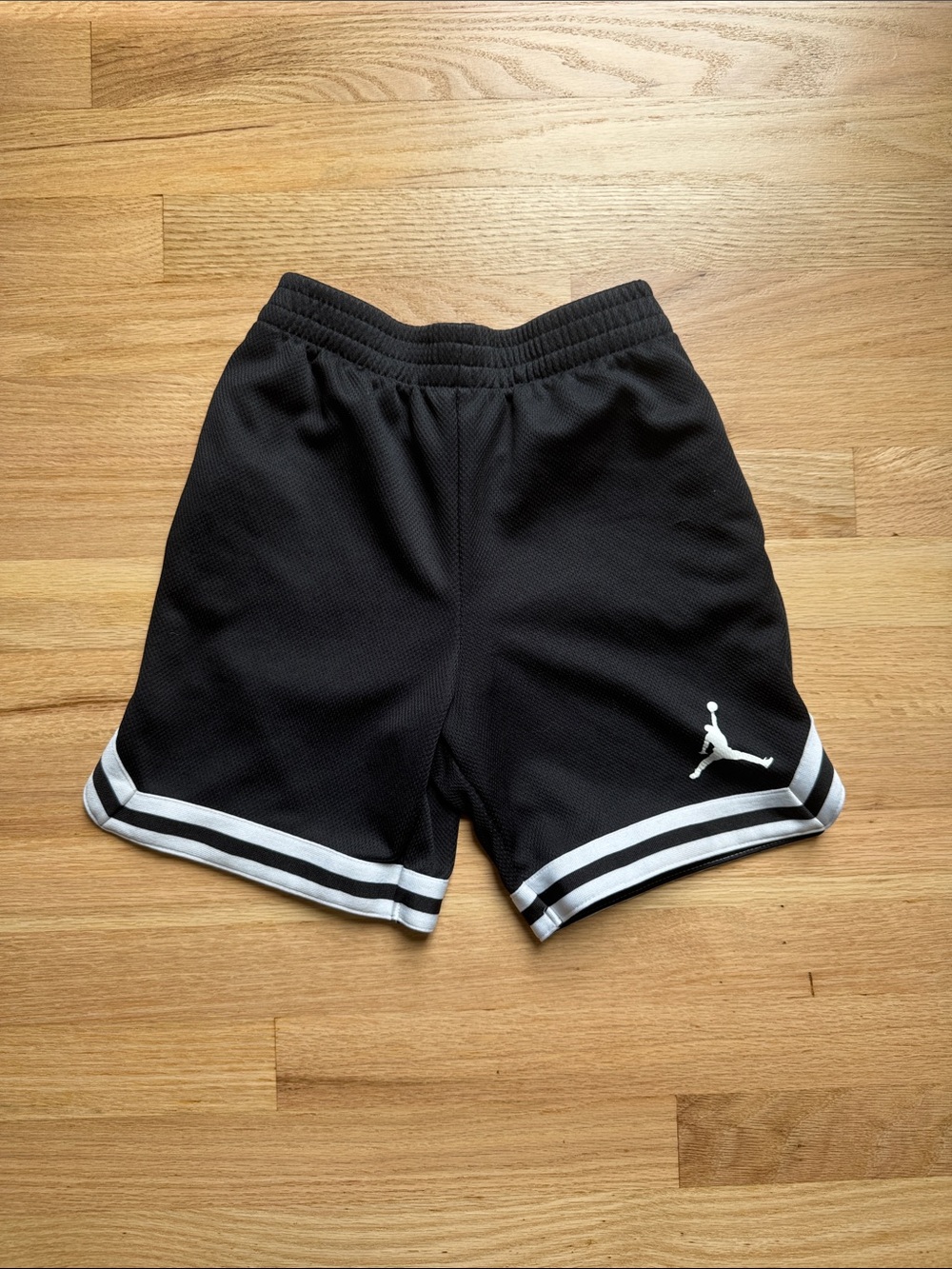 Jordan Black Shorts with White Stripe Trim - Kids